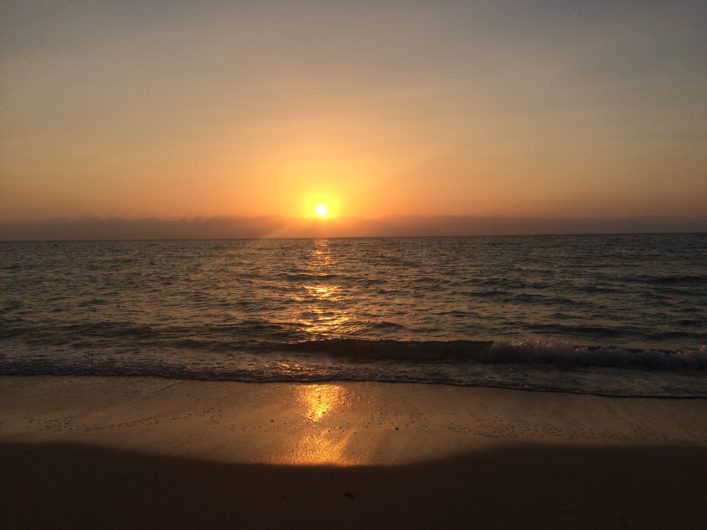 Pôr do sol na Playa Blanca Cartagena