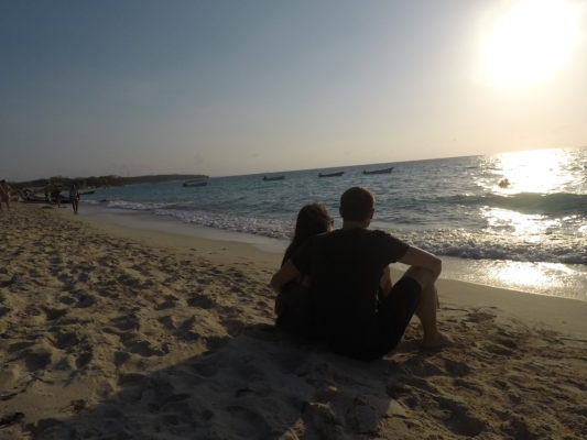 Pôr do sol Playa Blanca Cartagena